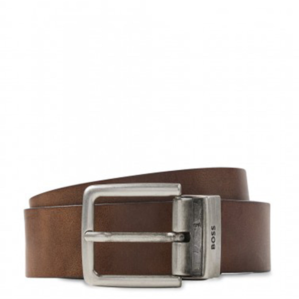 Hugo Boss Mens Classic Leather Belt Brown
