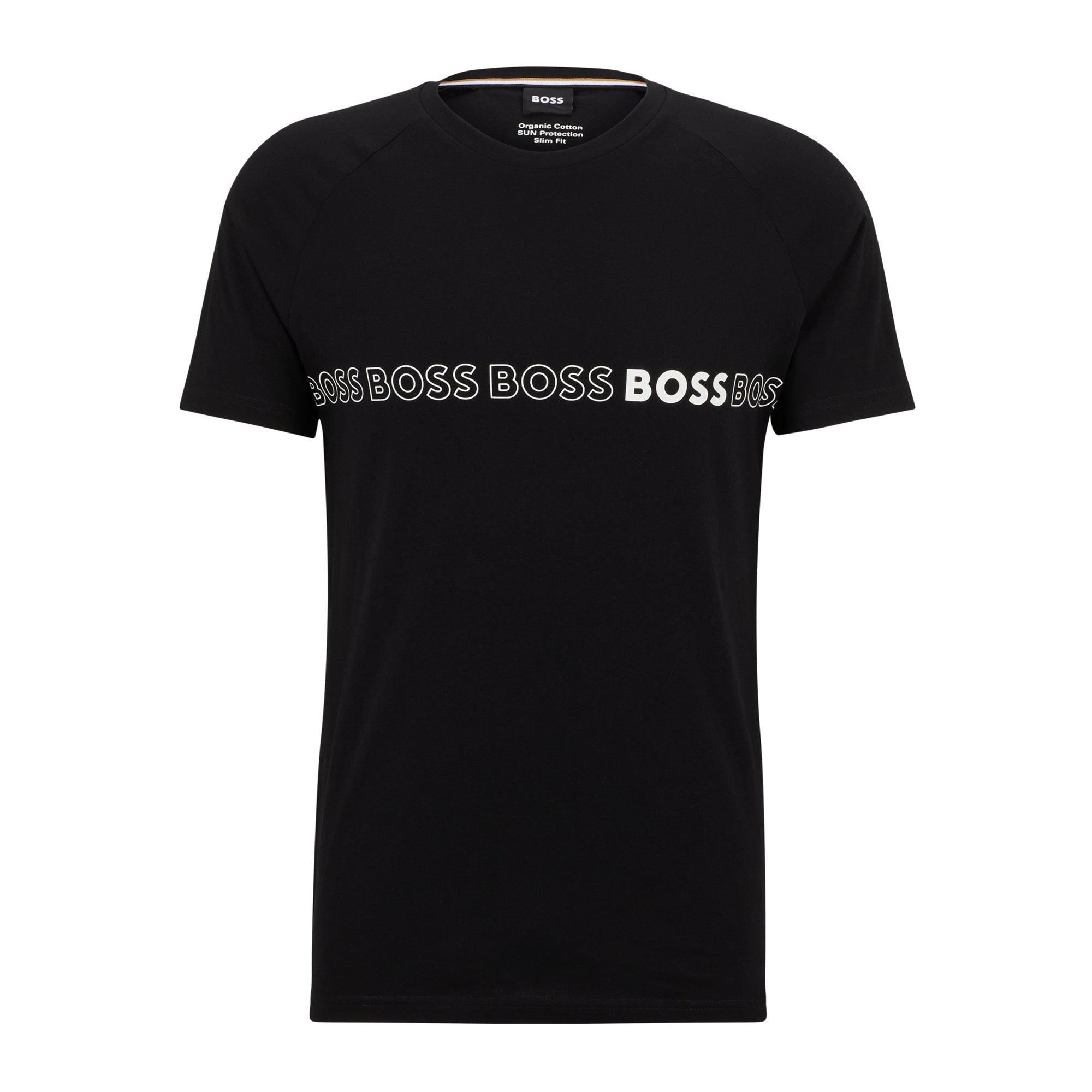 Hugo Boss Mens Slim Fit T-shirt With SPF 50+ Uv Protection Black