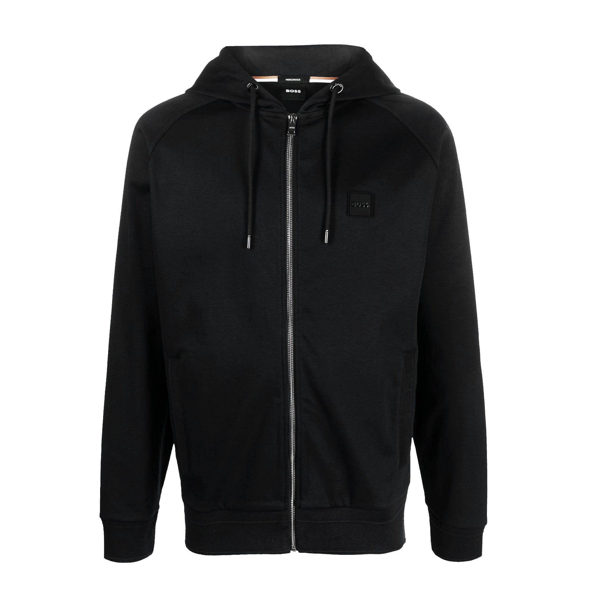 Hugo Boss Mens Drawstring Hoodie Logo Black