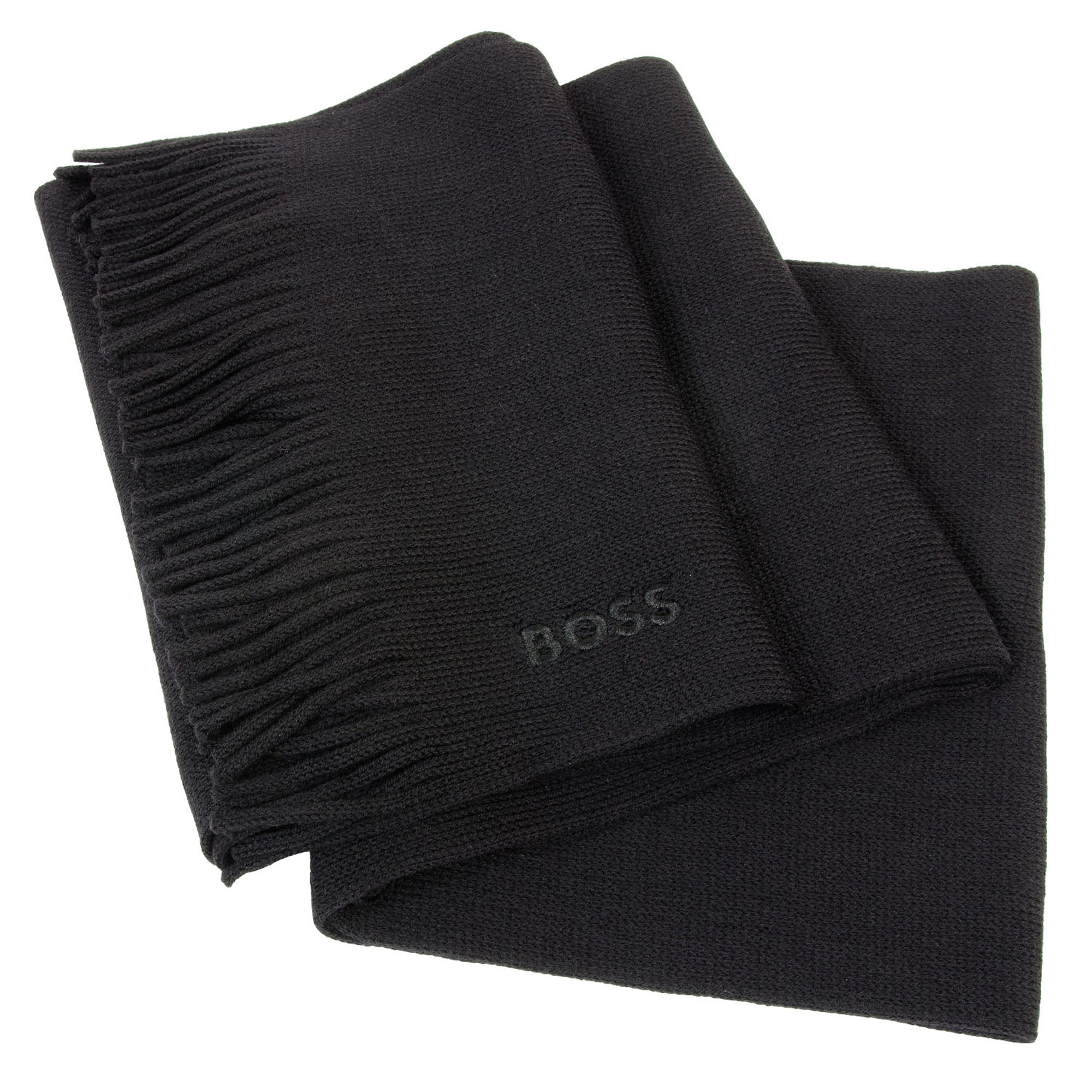 Hugo Boss Mens Wooly Scarf Black