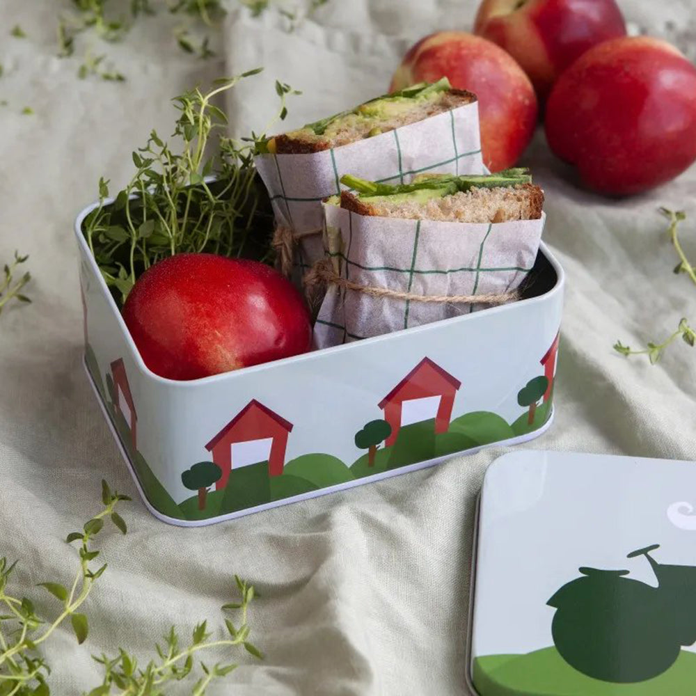 Blafre - Rectangular Tin Box, Tractor and Barn