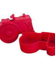Blafre - Lunch Box with 2 compartments, Tractor shaped, Red