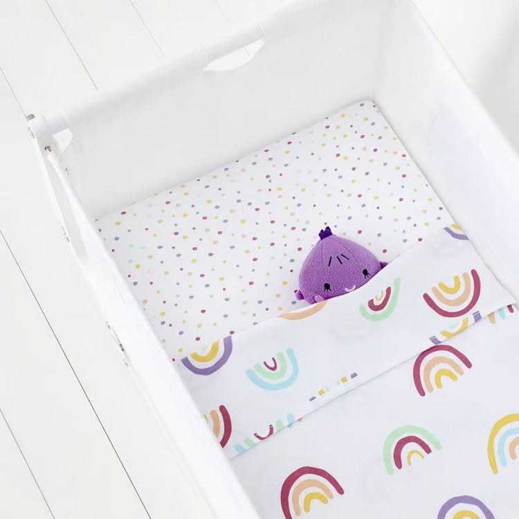 2 Pack Crib Fitted Sheets - Rainbow