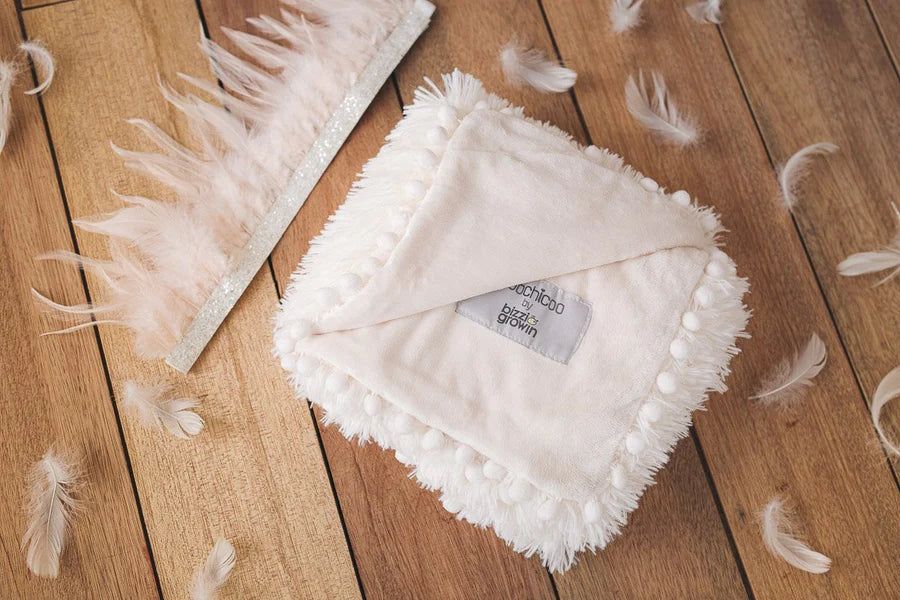 Bizzi Growin  Fluffy Baby Blanket - Porcelain Cream - Koochicoo™️