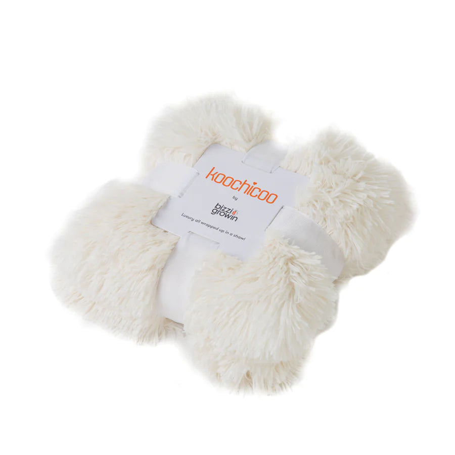 Bizzi Growin  Fluffy Baby Blanket - Porcelain Cream - Koochicoo™️