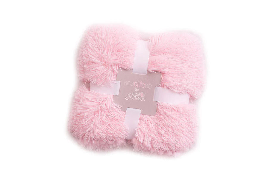 Bizzi Growin Fluffy Baby Blanket - Blush Pink - Koochicoo™️