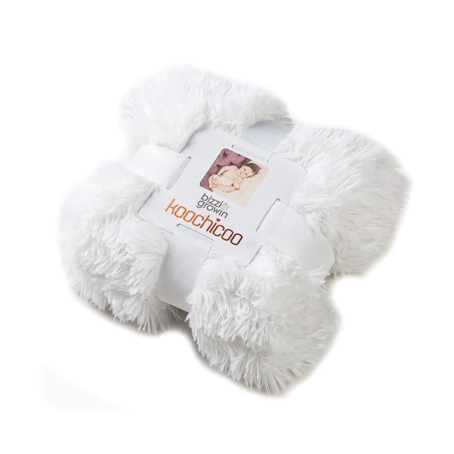 Bizzi Growin  Fluffy Baby Blanket - Ice White - Koochicoo™️