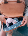 Bizzi Growin Baby Travel Crib Changing Rucsac - Vegan Leather Porcini - RucPOD ®