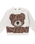 Fendi Baby Unisex Teddy Bear Sweater Beige