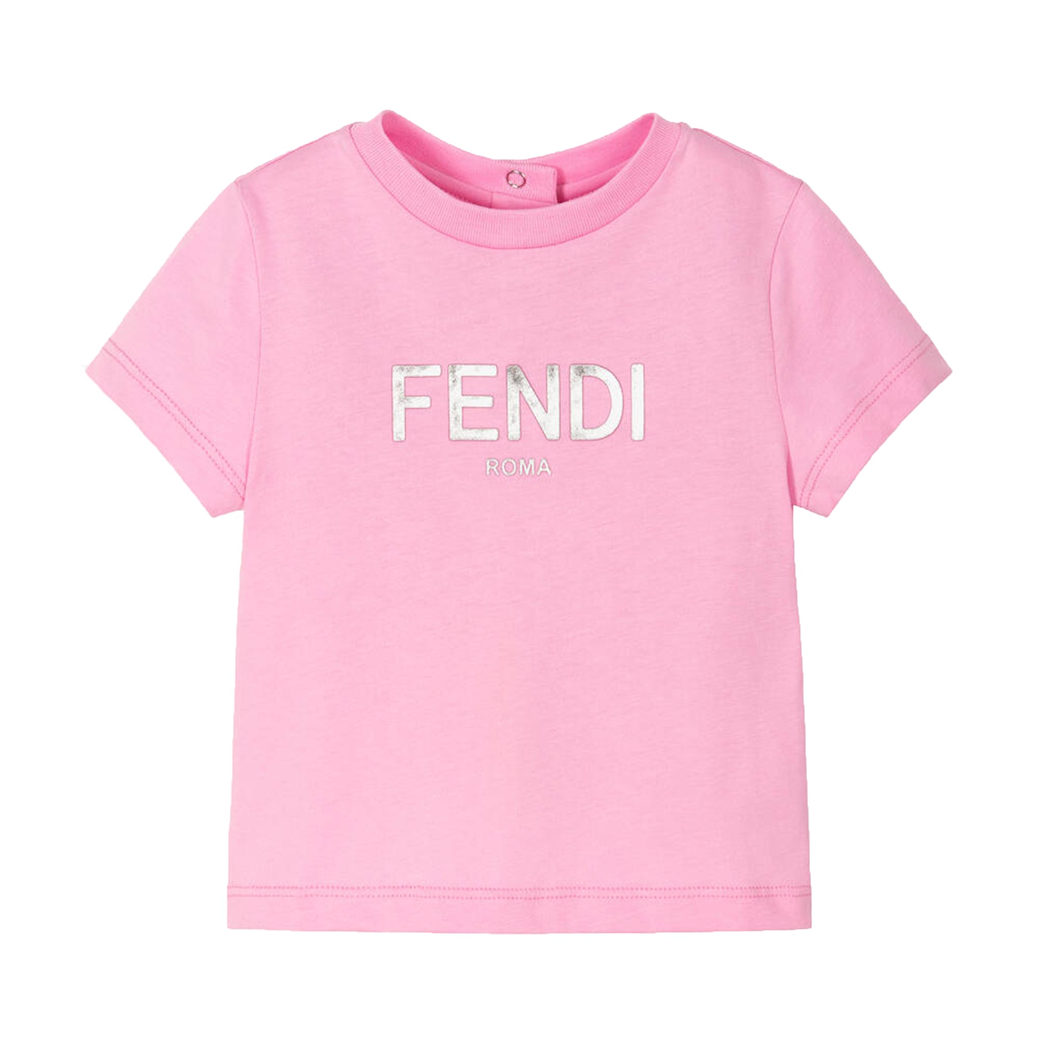 Fendi Baby Girls Logo Print T-shirt Pink