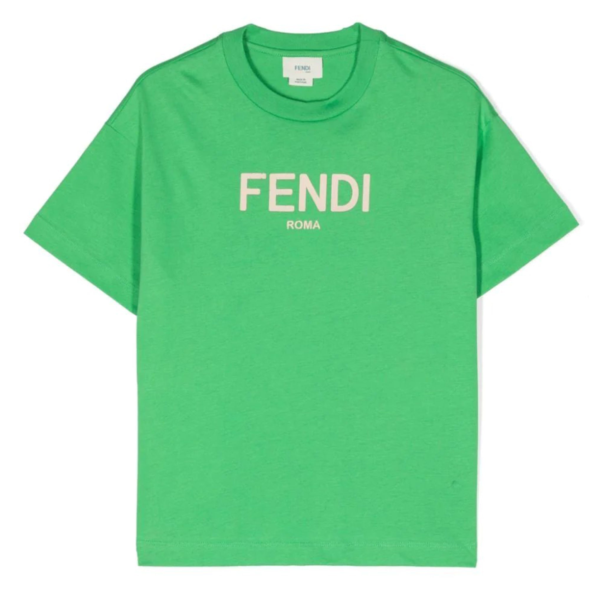 Fendi Baby Unisex Logo Print T-shirt Green