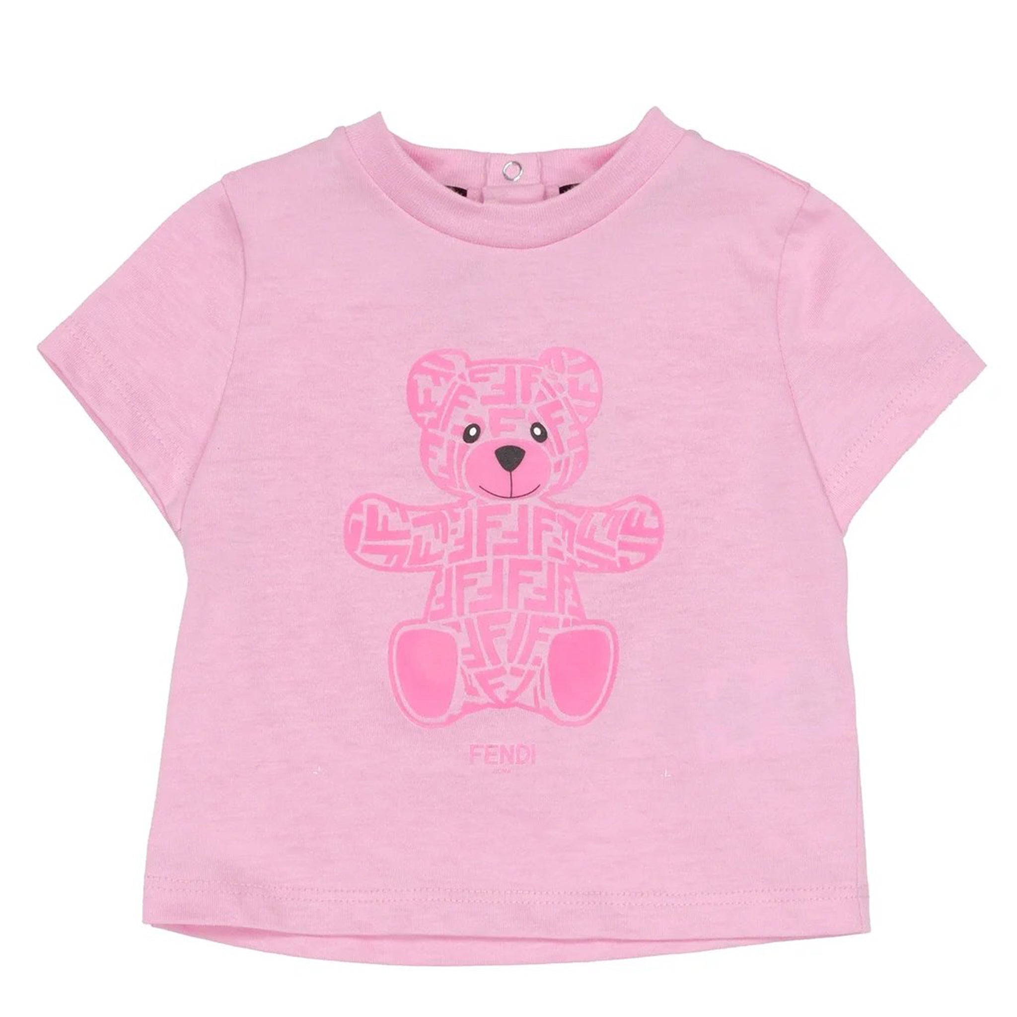 Fendi Baby Girls Teddy Bear T-shirt Pimk