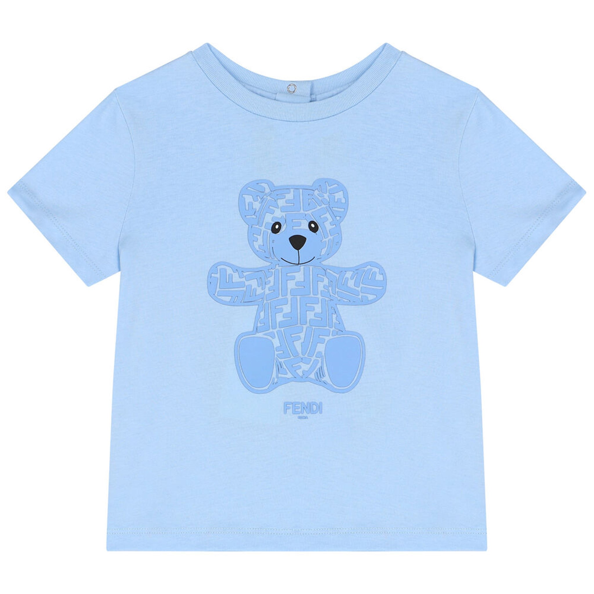 Fendi Baby Unisex Teddy Bear T-shirt Blue