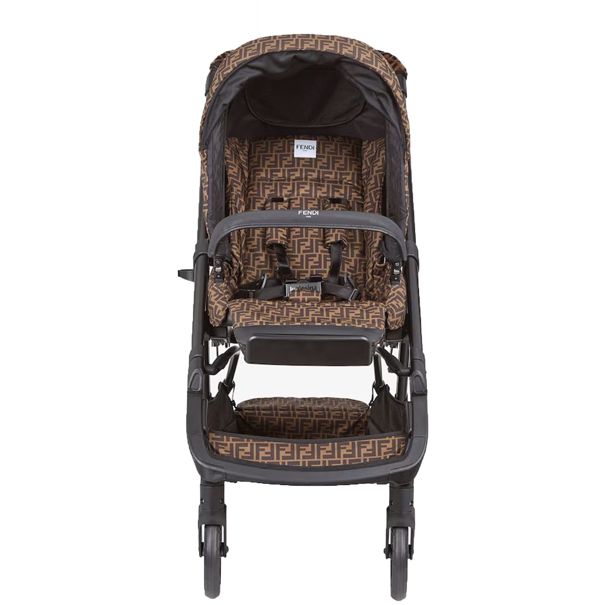 Fendi FF All Over Logo Fabric Stroller Brown