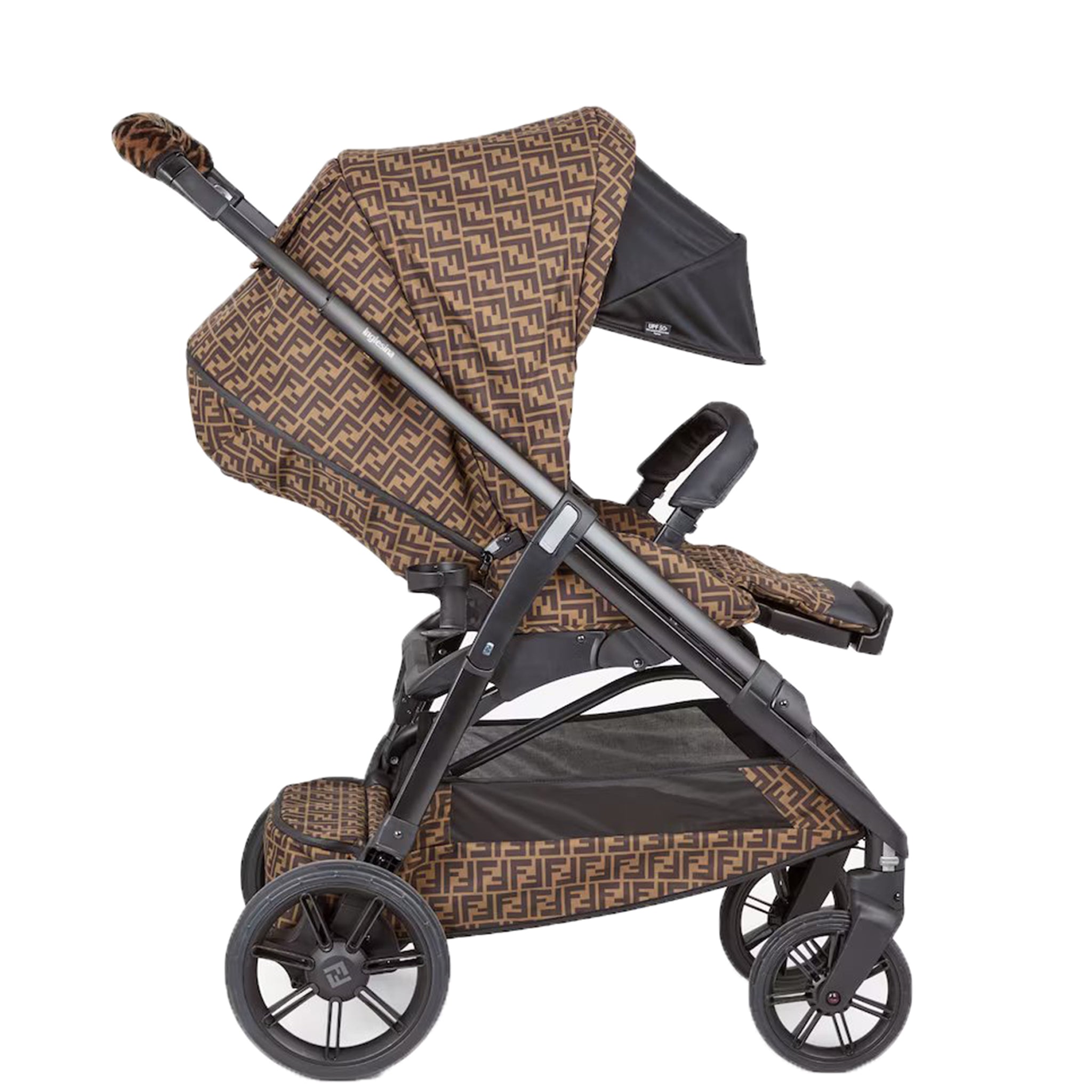 Fendi FF All Over Logo Fabric Stroller Brown