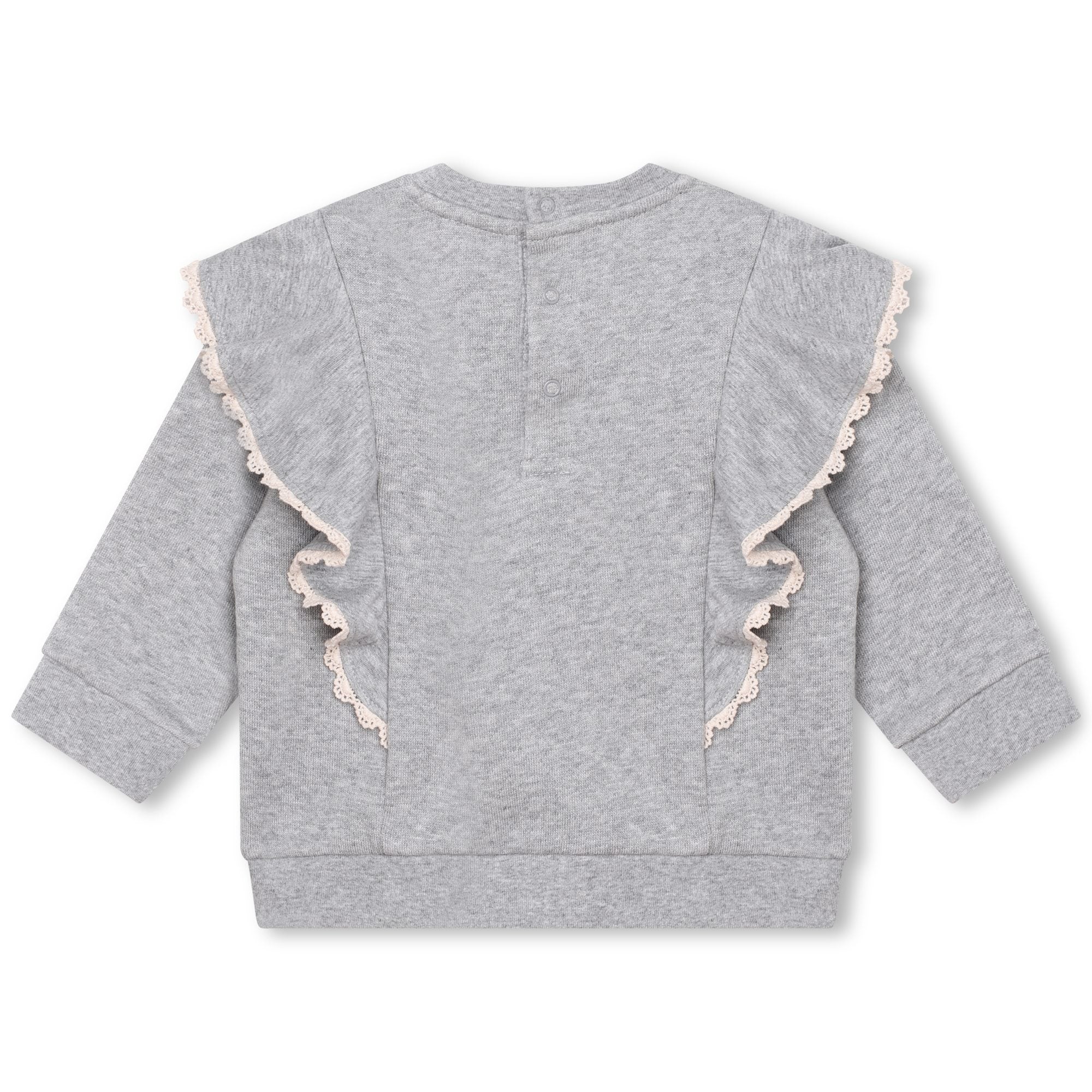 Chloe Baby Girls Ruffled Sweater in Grey