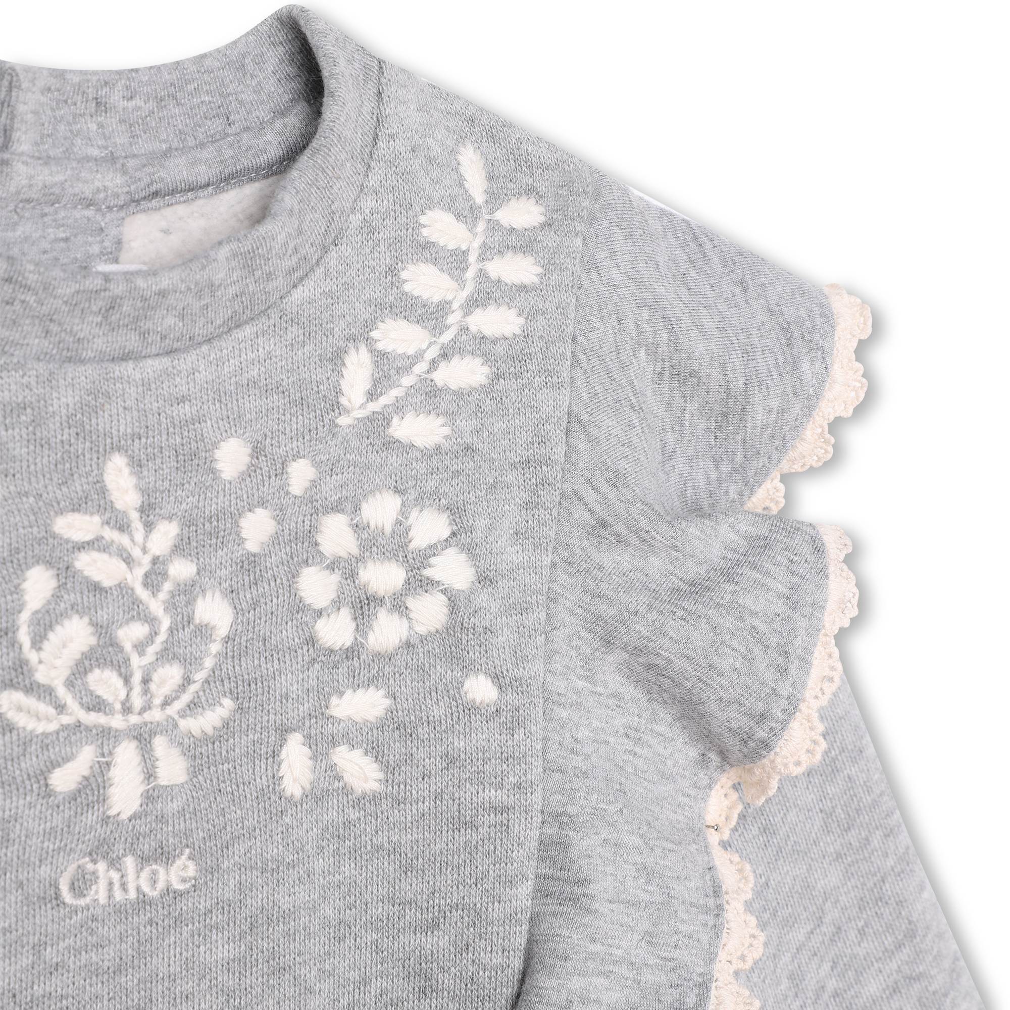 Chloe Baby Girls Ruffled Sweater in Grey