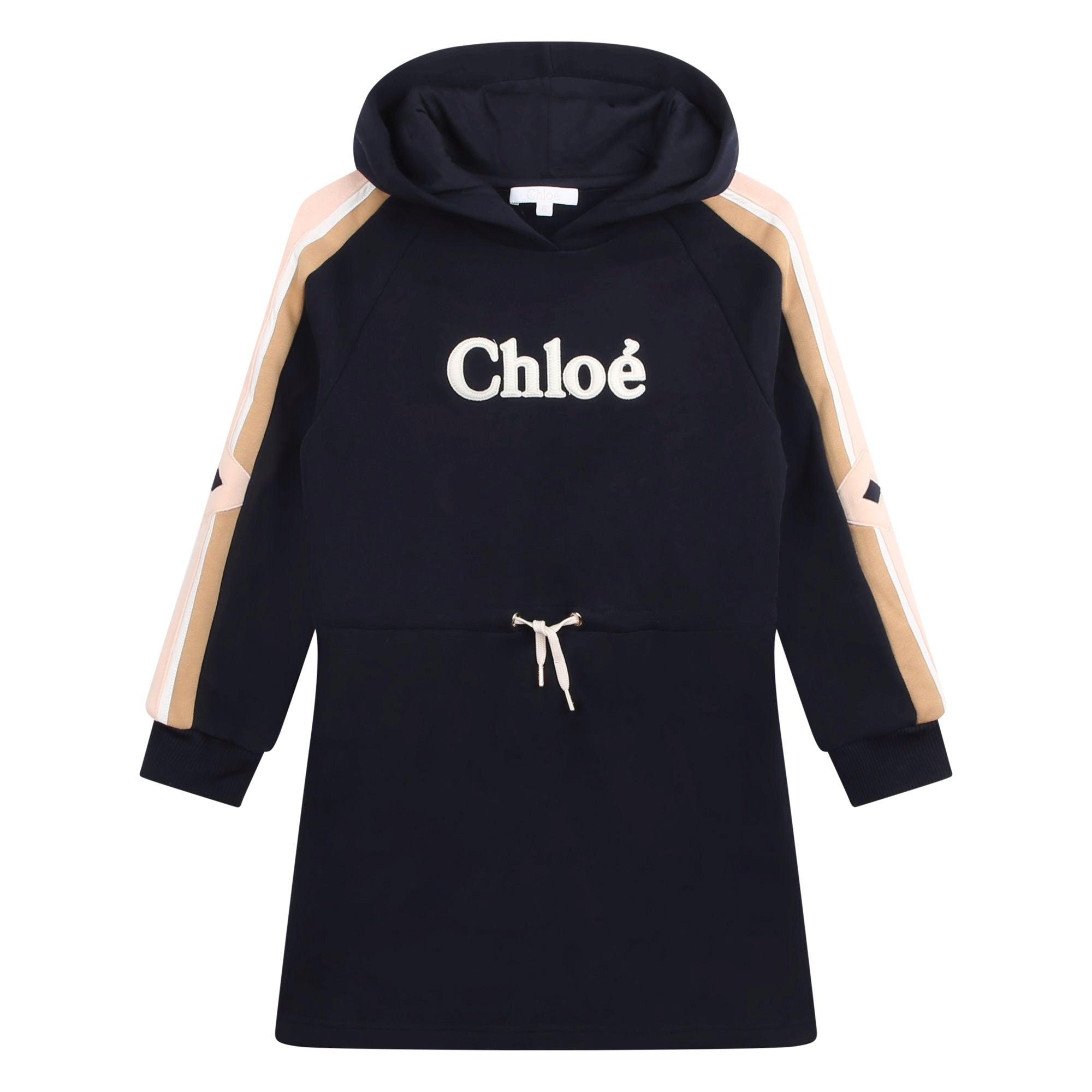 Chloe Girls Logo Hooded Dress in Navy
