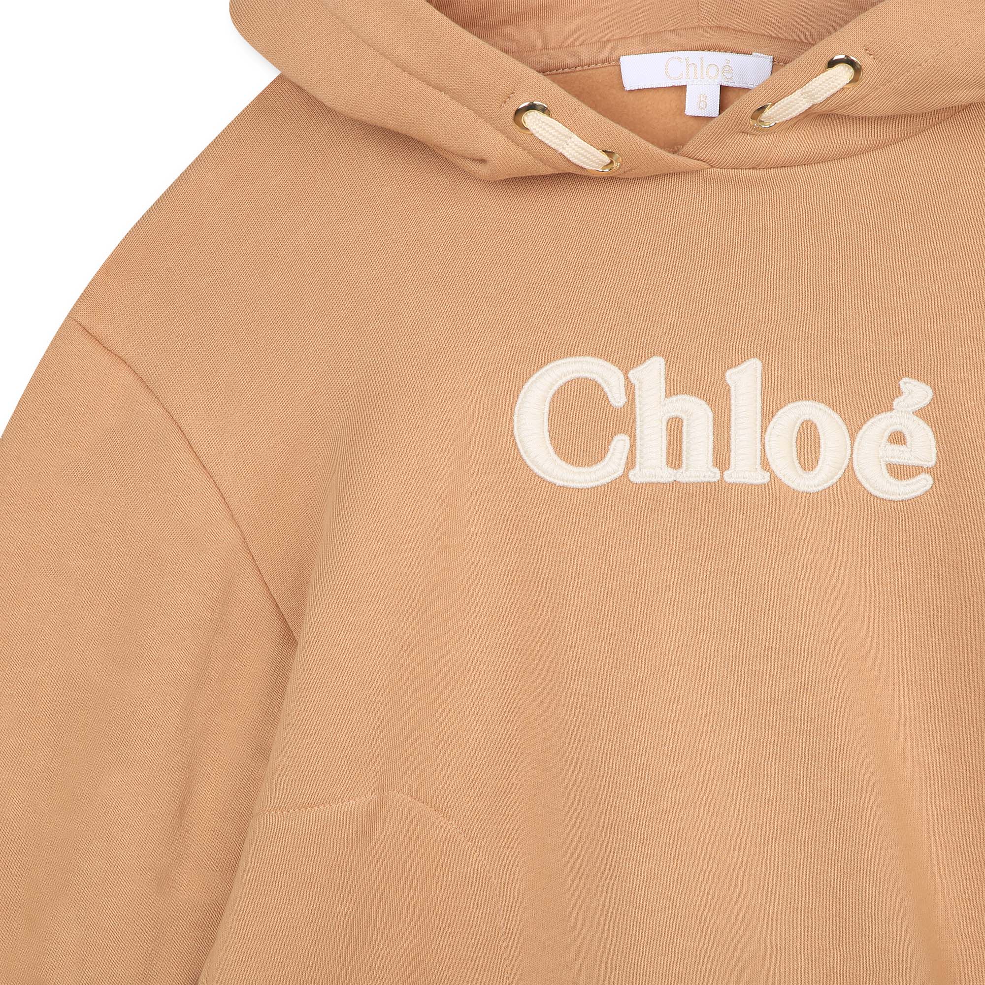 Chloe Girls Logo Hoodie in Beige