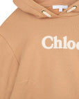 Chloe Girls Logo Hoodie in Beige