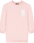 DKNY Girls Sweater Dress Pink