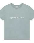 Givenchy Boys Classic Logo T-shirt in Turquoise Blue