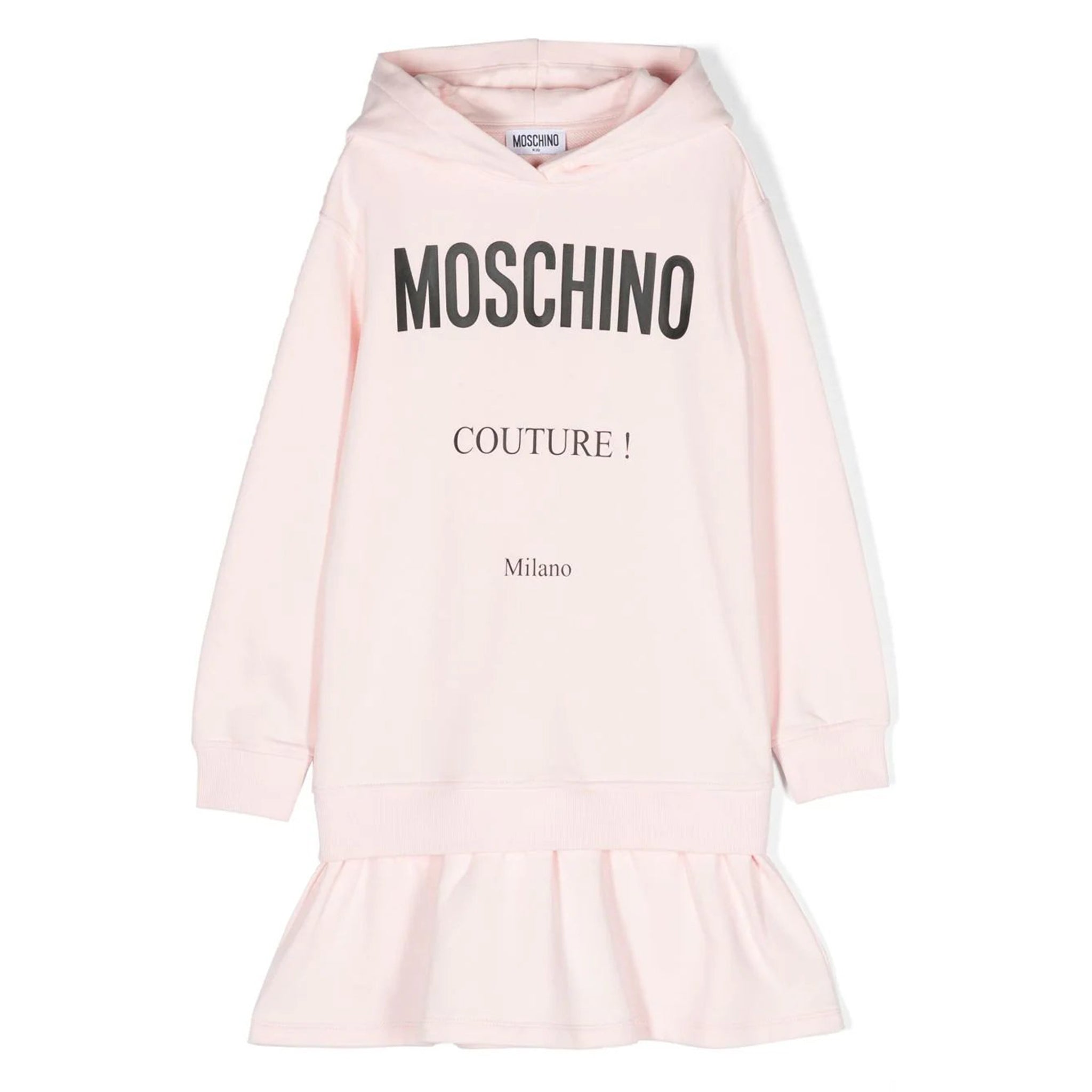 Moschino Girls Couture Logo Hooded Dress in Pink