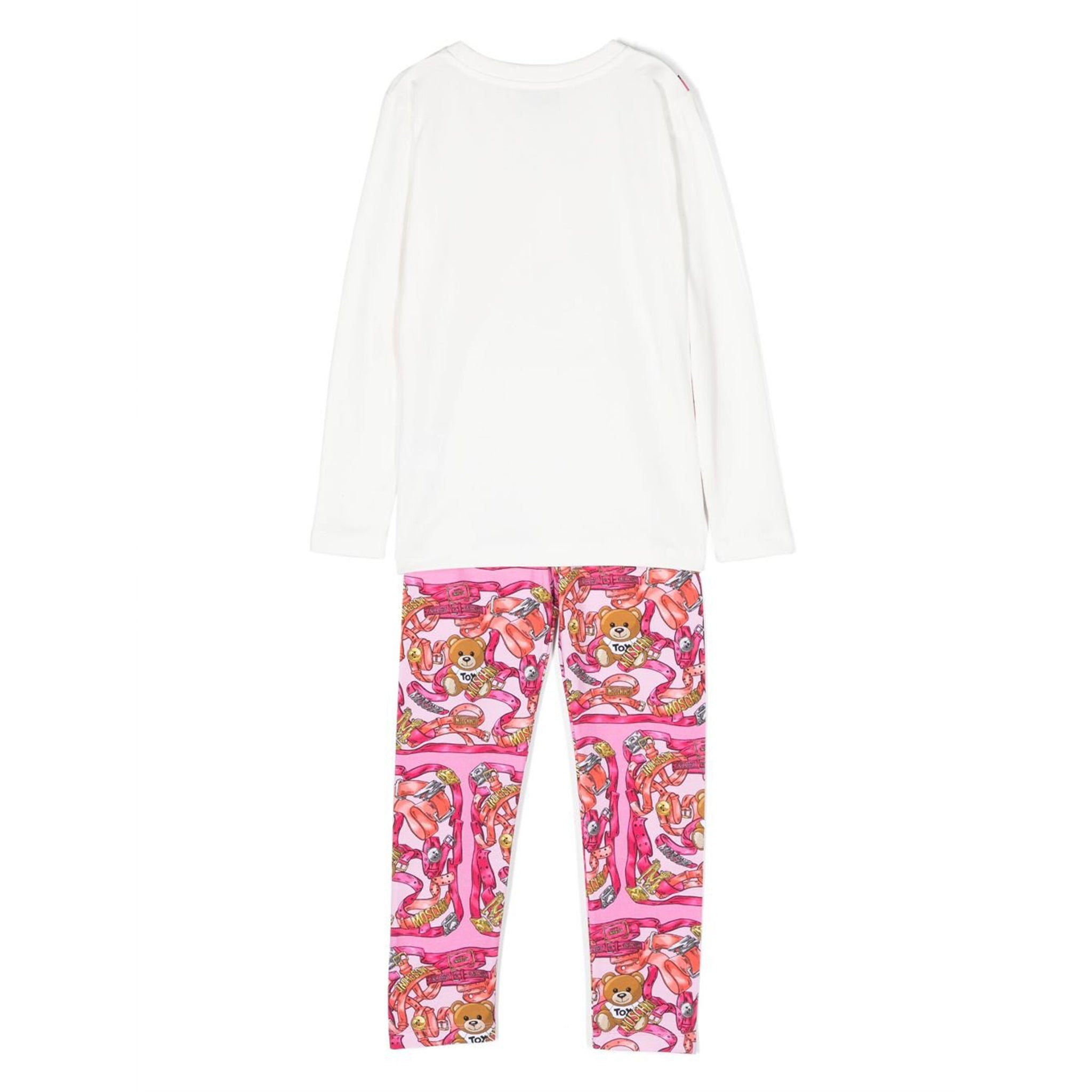 Moschino Girls T-shirt and Leggings Set in Pink / White