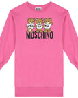 Moschino Girls Teddy Logo Dress in Pink