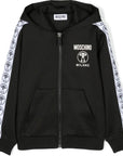 Moschino Boys Tape Logo Hoodie in Black
