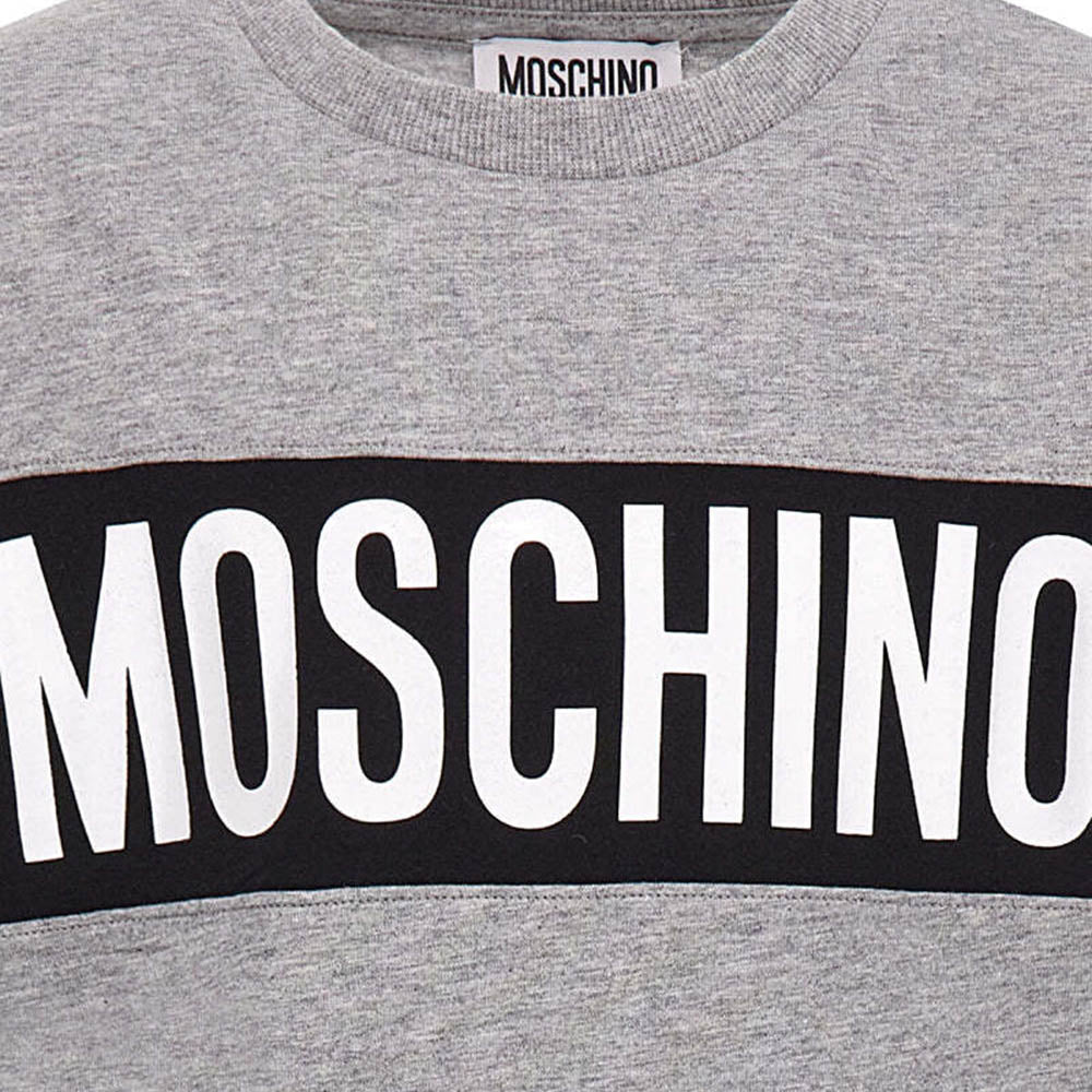 Moschino Boys Logo Print T-shirt in Grey