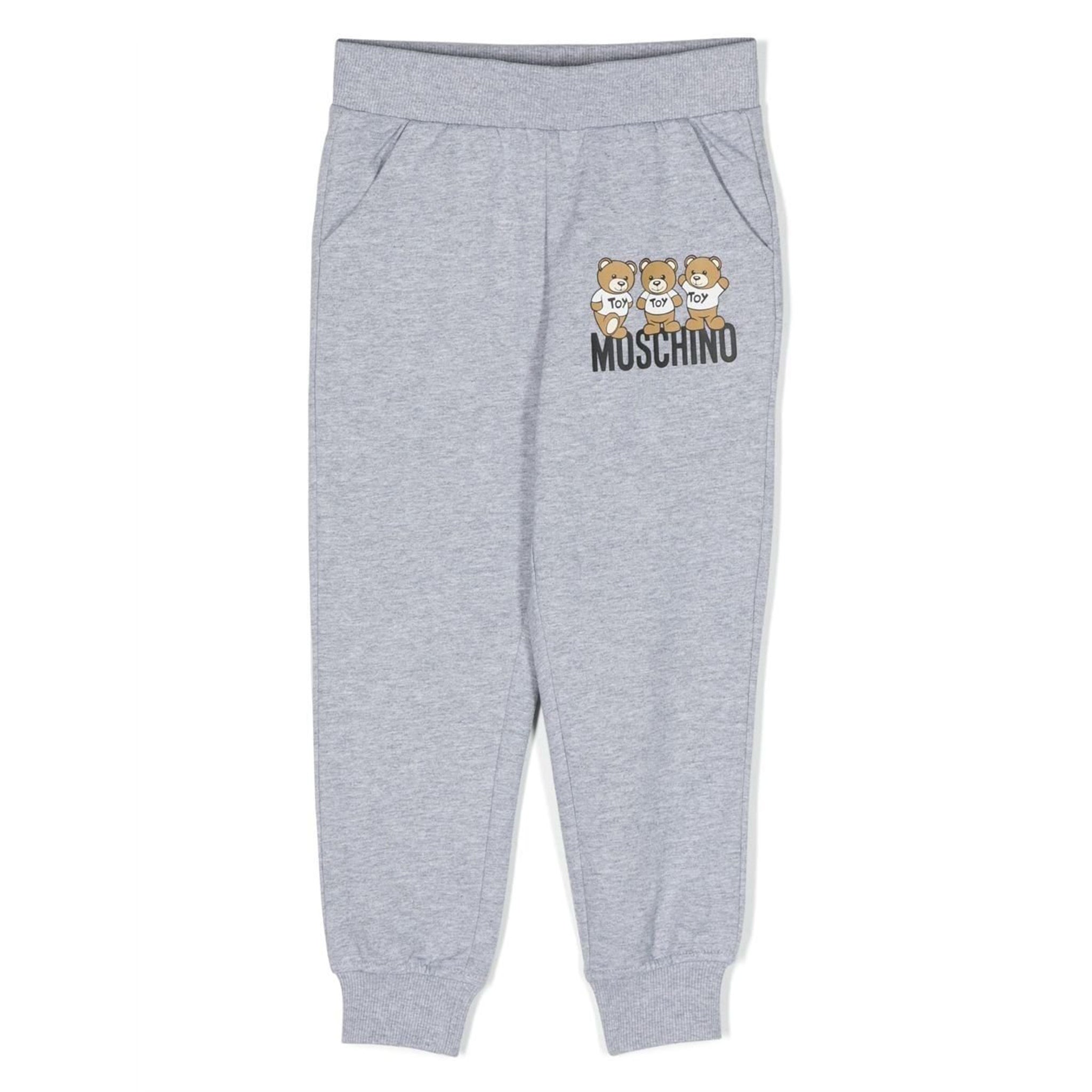 Moschino Boys Teddy Logo Joggers in Grey