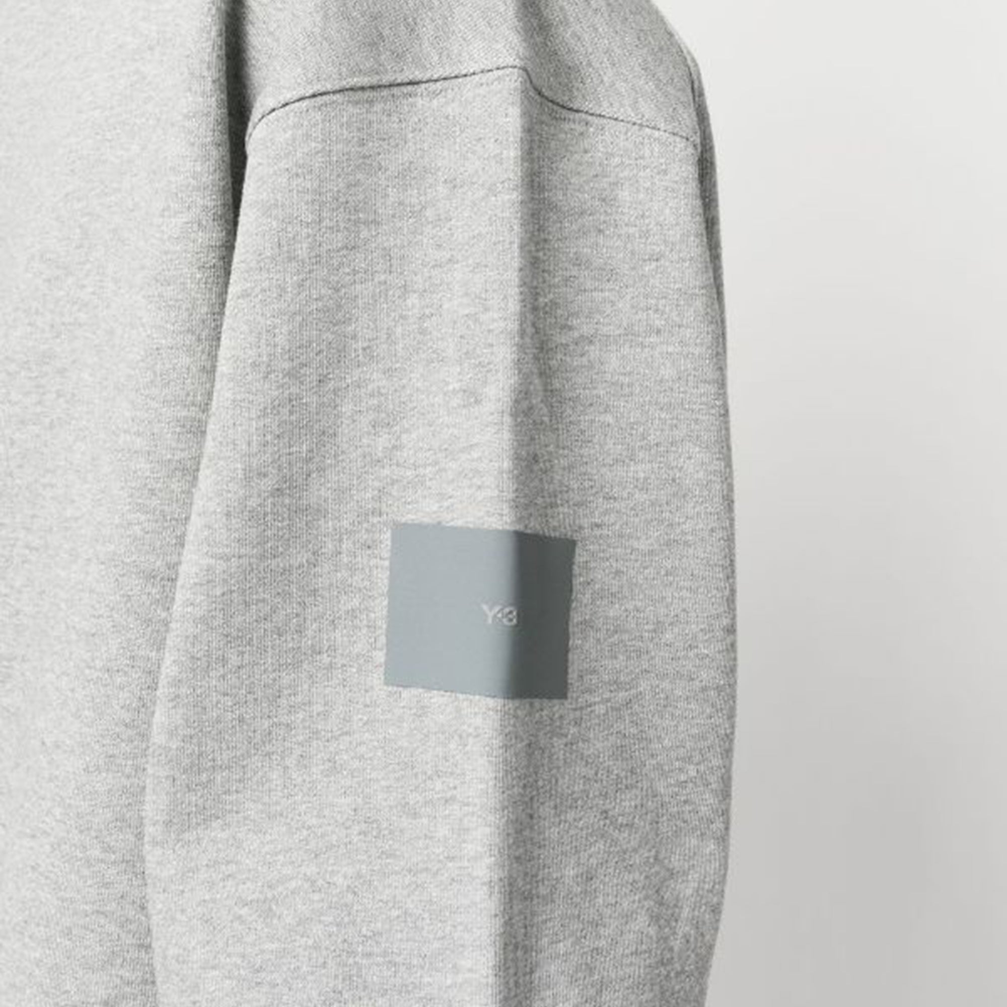 Y-3 Mens Organic Terry Crew Neck Sweater Grey