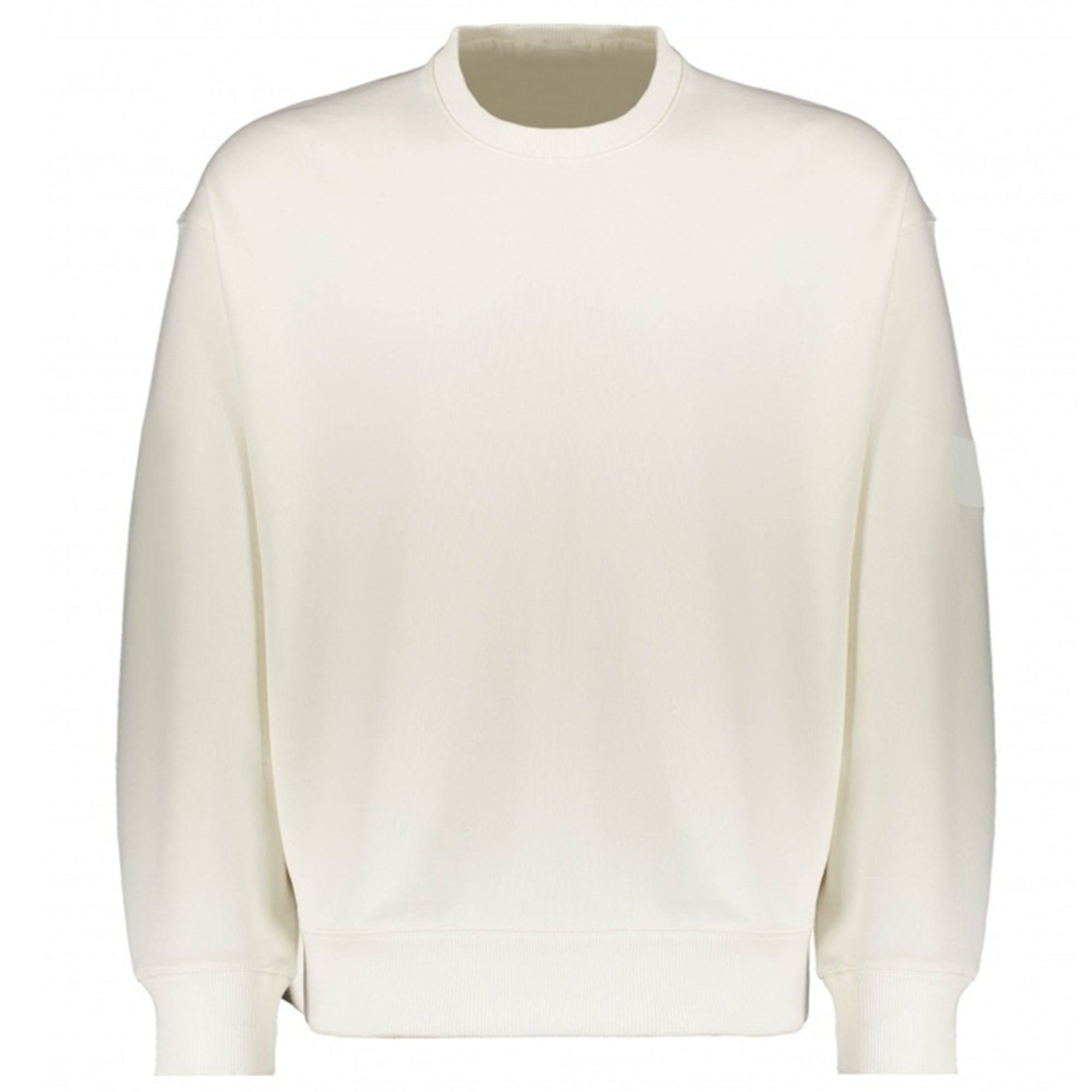 Y-3 Mens Organic Cotton Terry Crew Sweater White