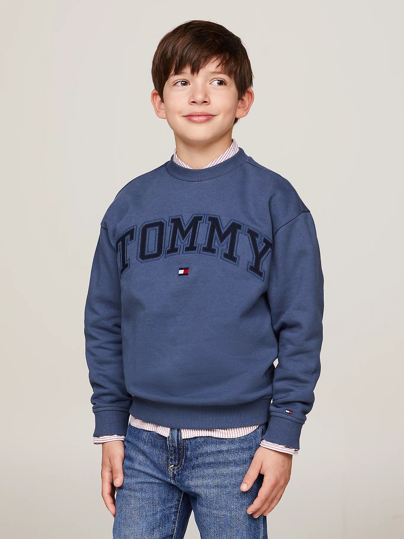 Tommy Hilfiger Varsity Logo Crew Neck Sweatshirt Blue