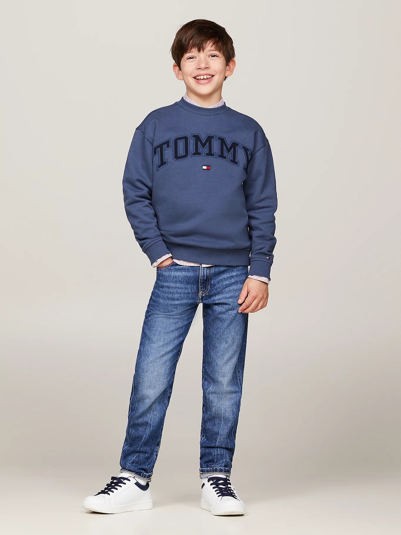 Tommy Hilfiger Varsity Logo Crew Neck Sweatshirt Blue