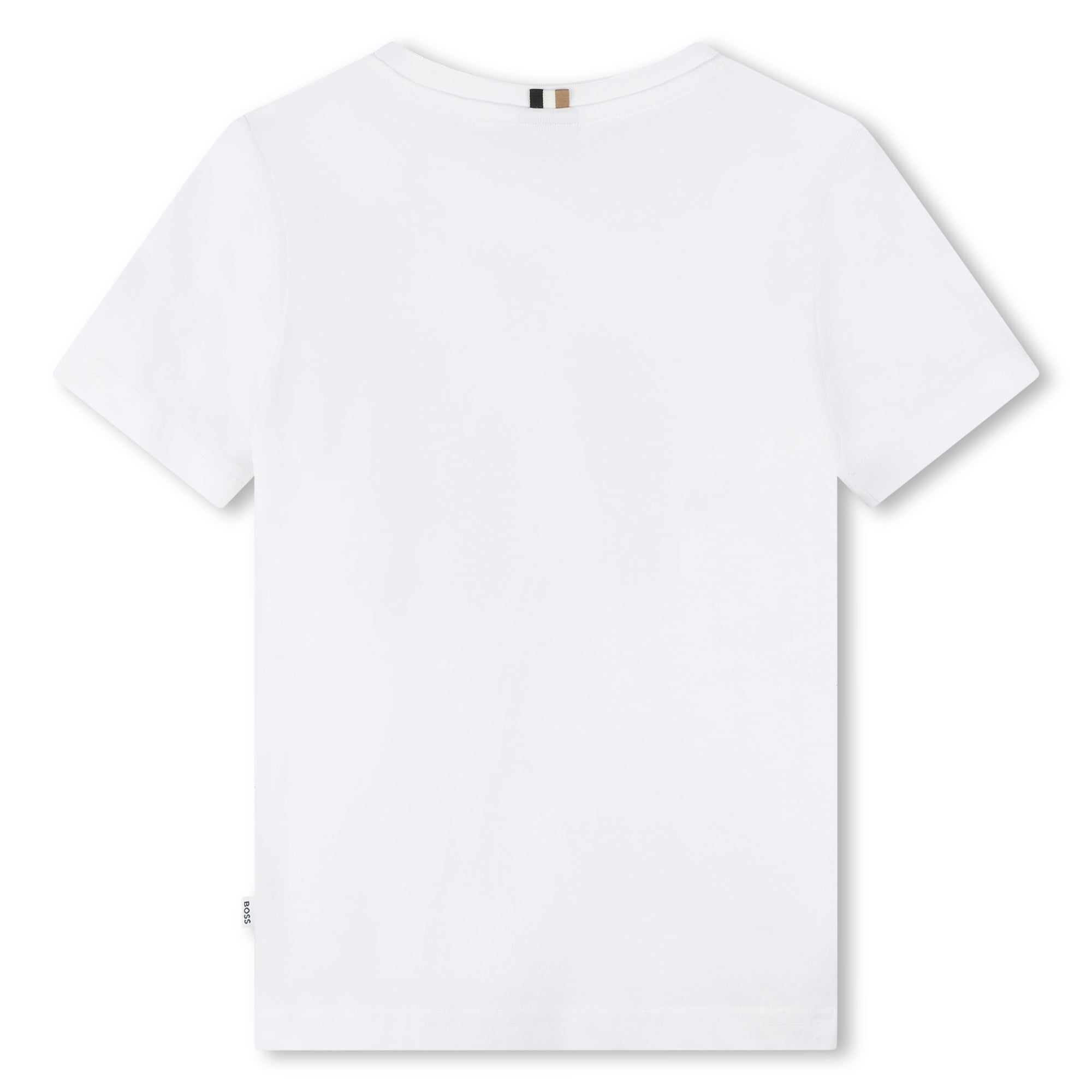 Boss Boys Three Colour Logo T-shirt in White