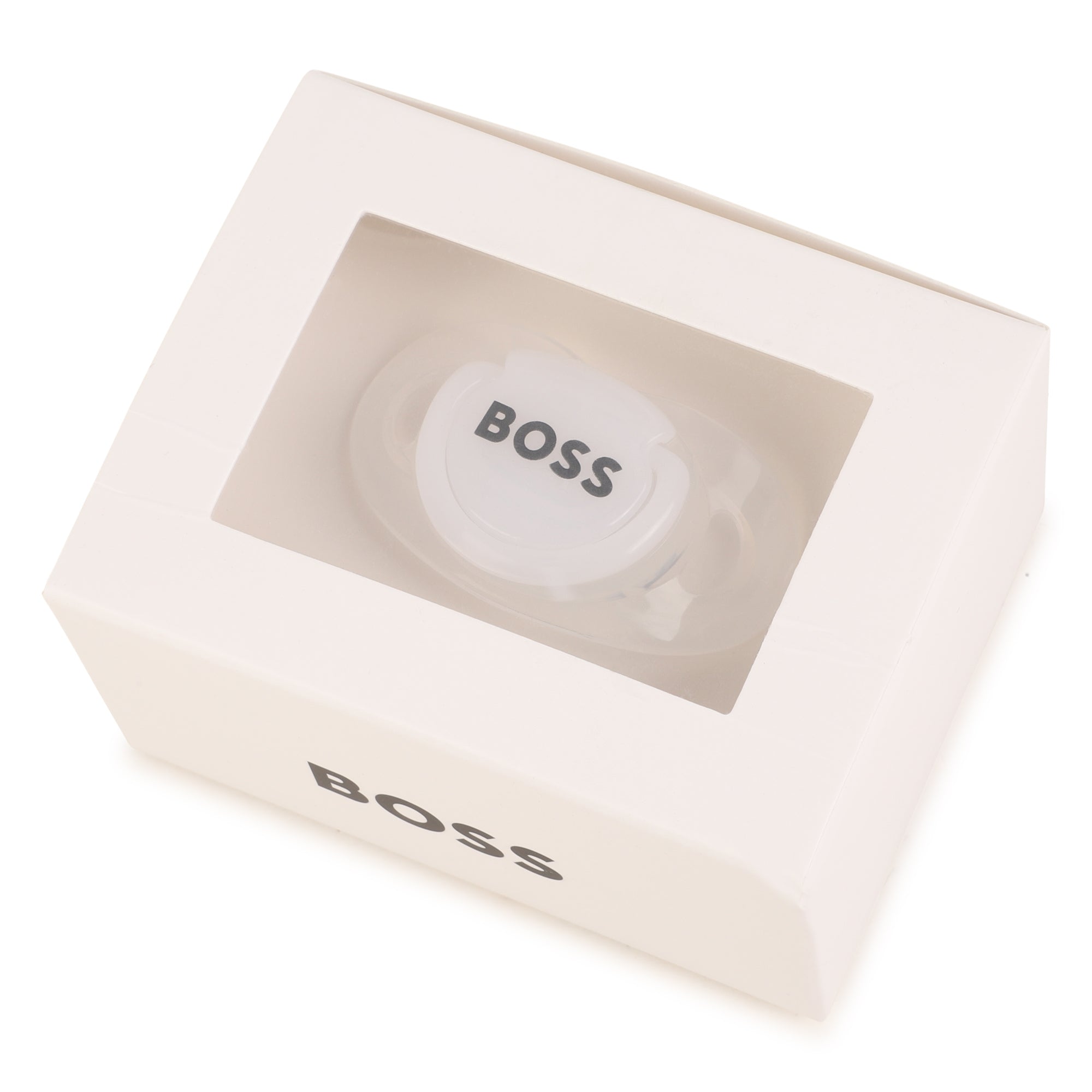 Boss Logo Pacifier in White