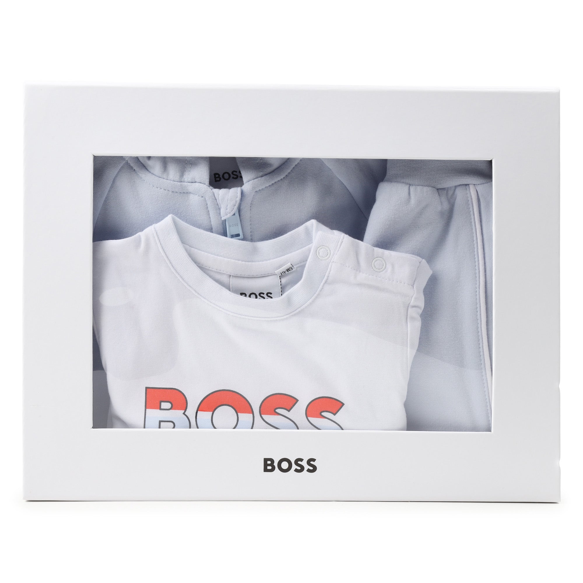 Boss Baby Boys Hoodie, T-shirt and Pants Tracksuit Set in Blue / White