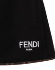 Fendi Girls Reversible Black & Monogram Print Skirt