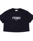 Fendi Girls Logo T-Shirt Black
