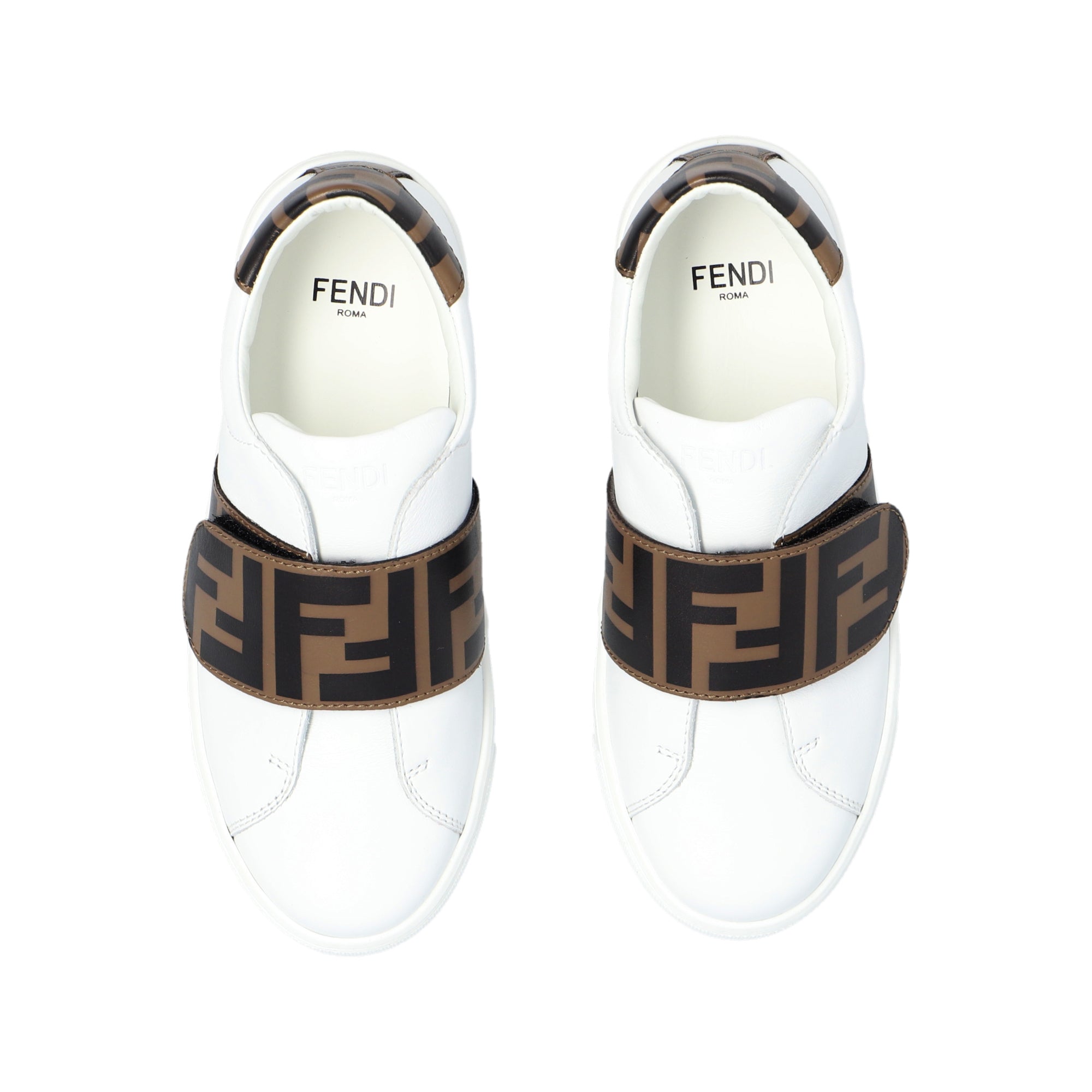 Fendi Unisex Monogrammed Sneakers White