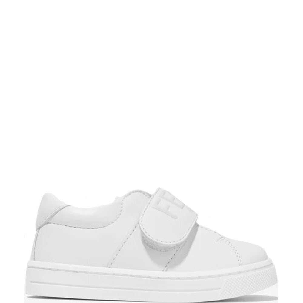 Fendi Kids Unisex FF Strap Sneakers White