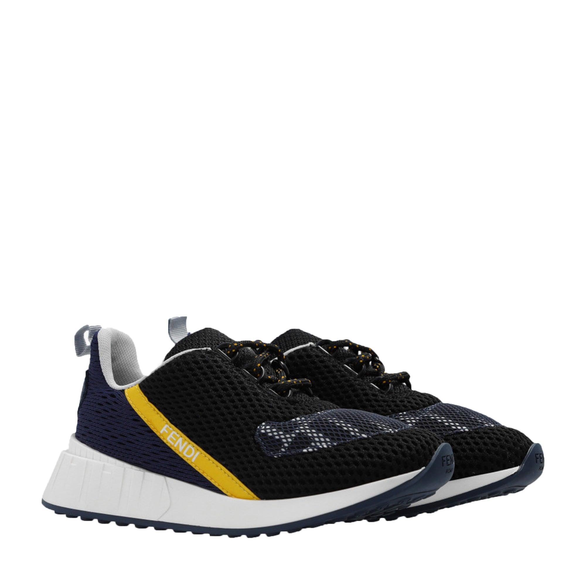 Fendi Boys Sneakers Logo Navy Blue