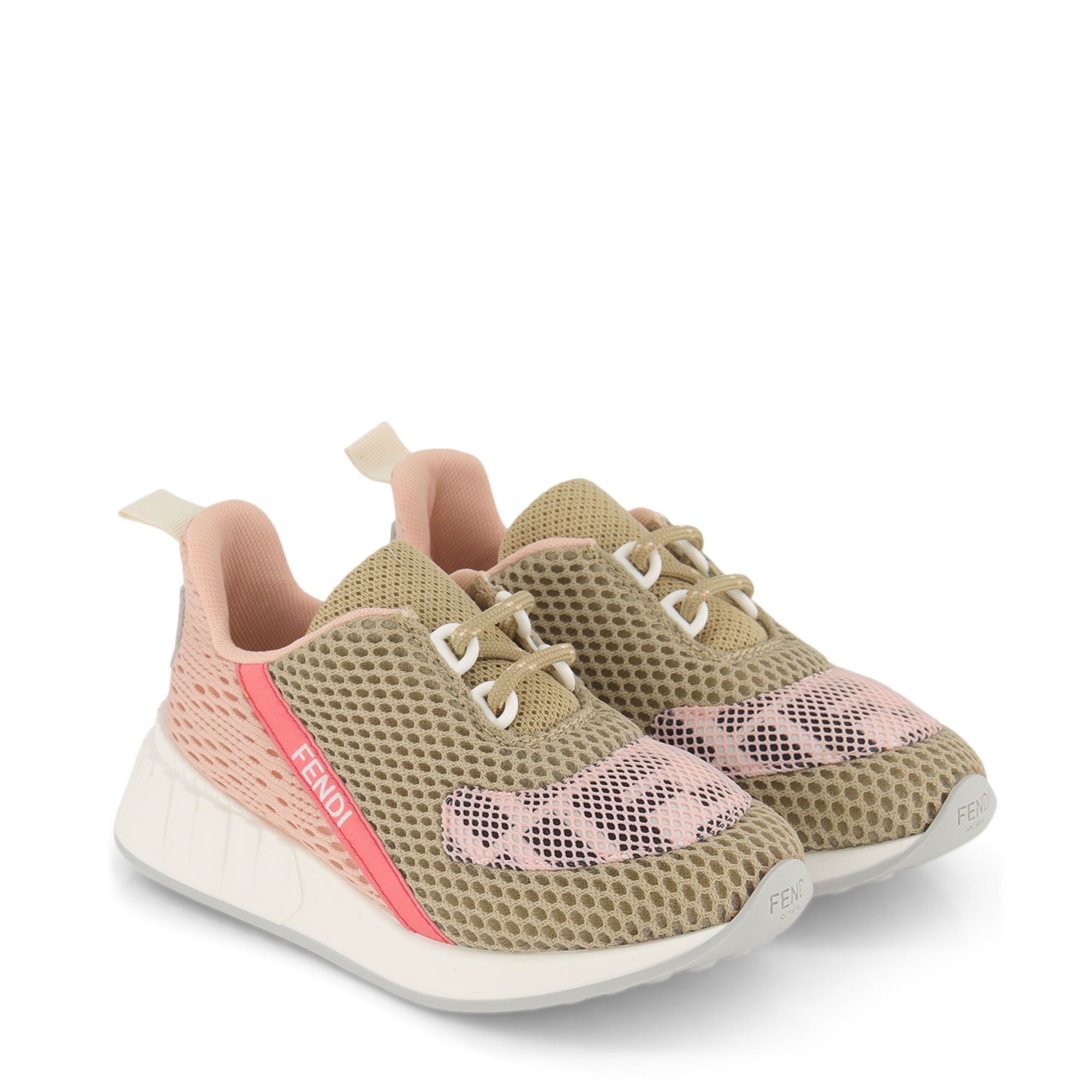 Fendi Girls Sneakers Logo Light Pink