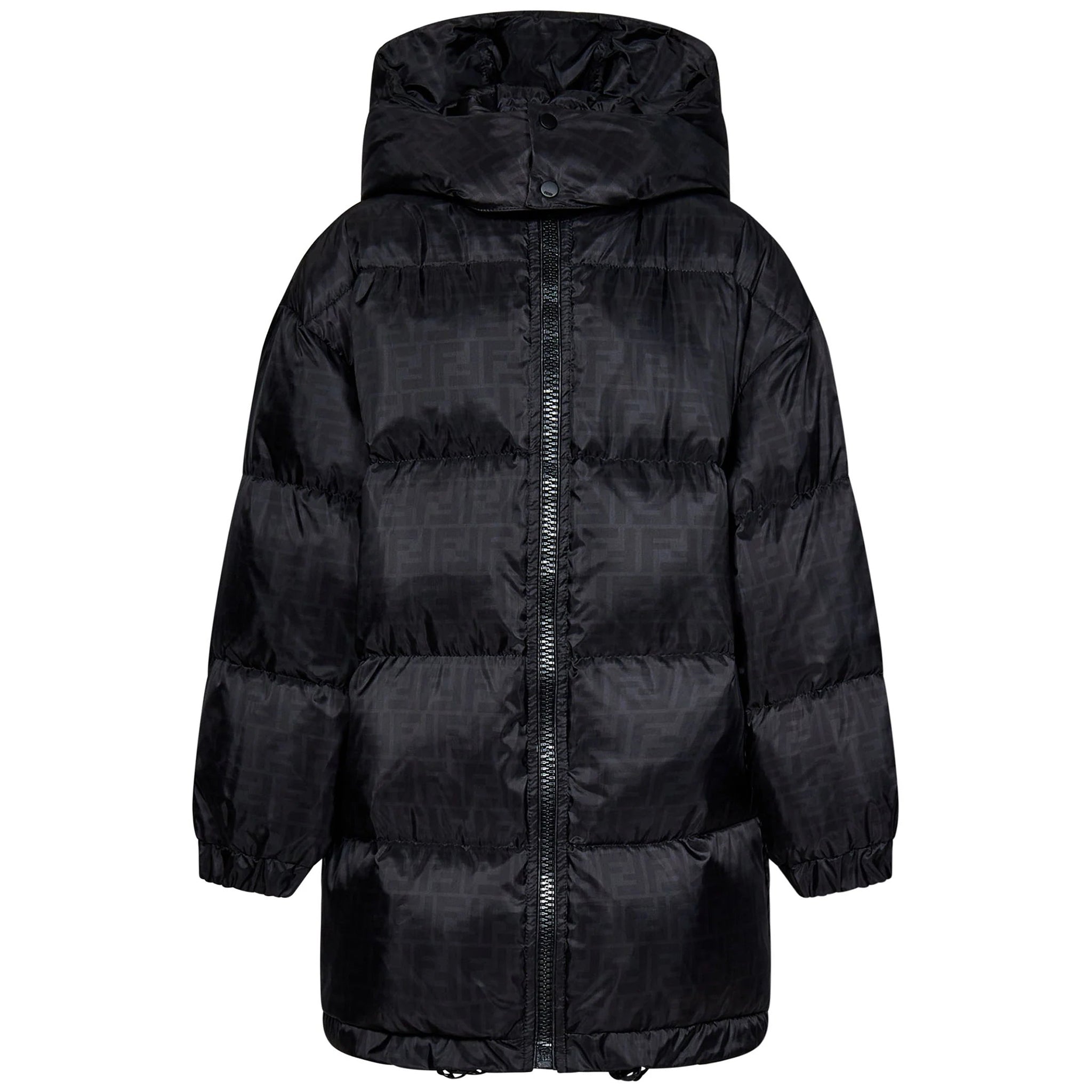 Fendi Kids Unisex FF Print All Over Down Padded Jacket Black