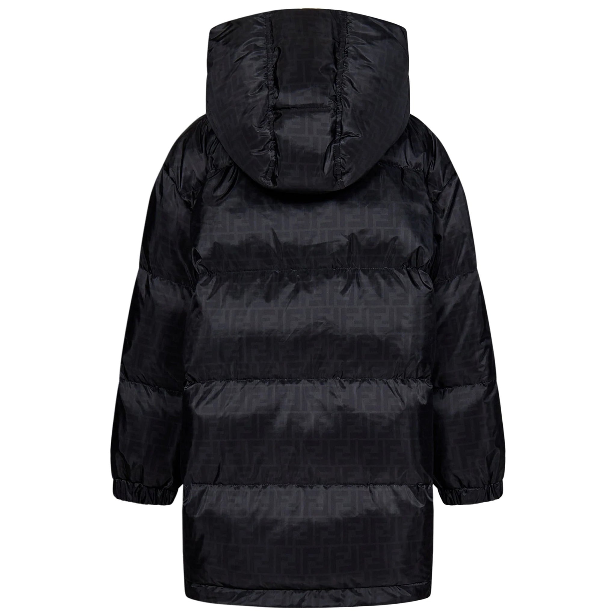 Fendi Kids Unisex FF Print All Over Down Padded Jacket Black