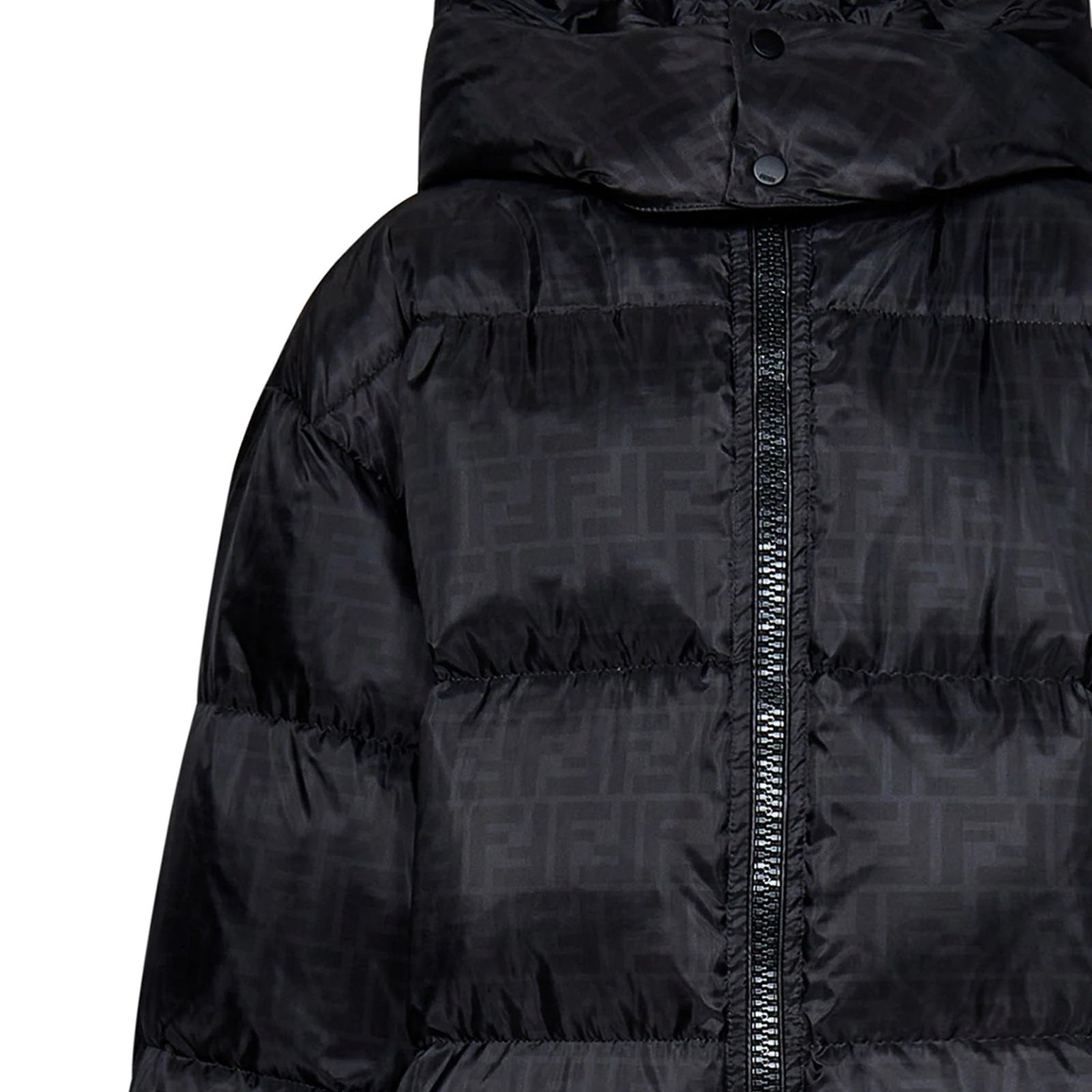 Fendi Kids Unisex FF Print All Over Down Padded Jacket Black