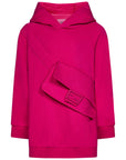 Fendi Girls Attached Bag Hoodie Pink