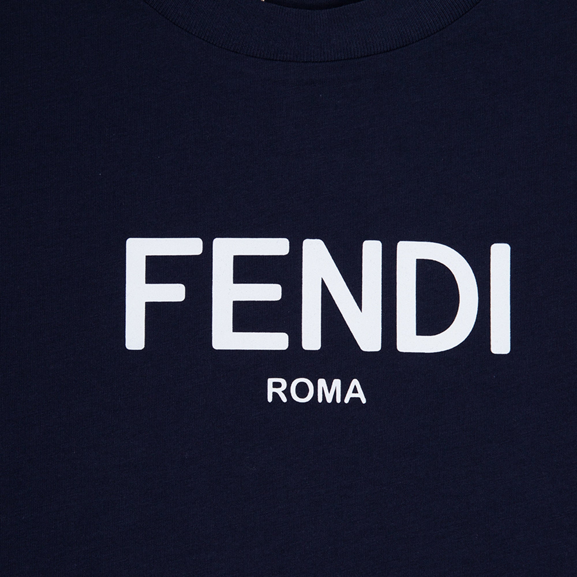 Fendi Boys T-Shirt Logo Navy